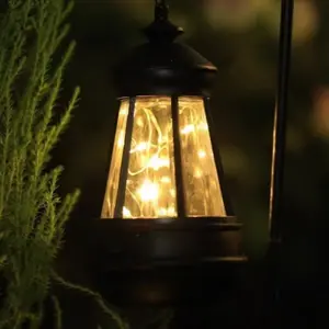 2-Pack Solar Hanging Lanterns, Waterproof Outdoor LED Lights, Auto-On at Dusk, Retro Style, Ideal for Patios, Yards, Camping Decor, Solar Lanterns Decoration, Garden Lighting