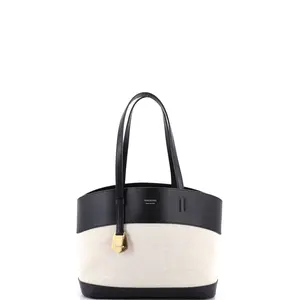 Pre-owned SALVATORE FERRAGAMO Canvas Plain, Leather Tote Bags REBAG Charming Tote Canvas with Leather Small by Rebag