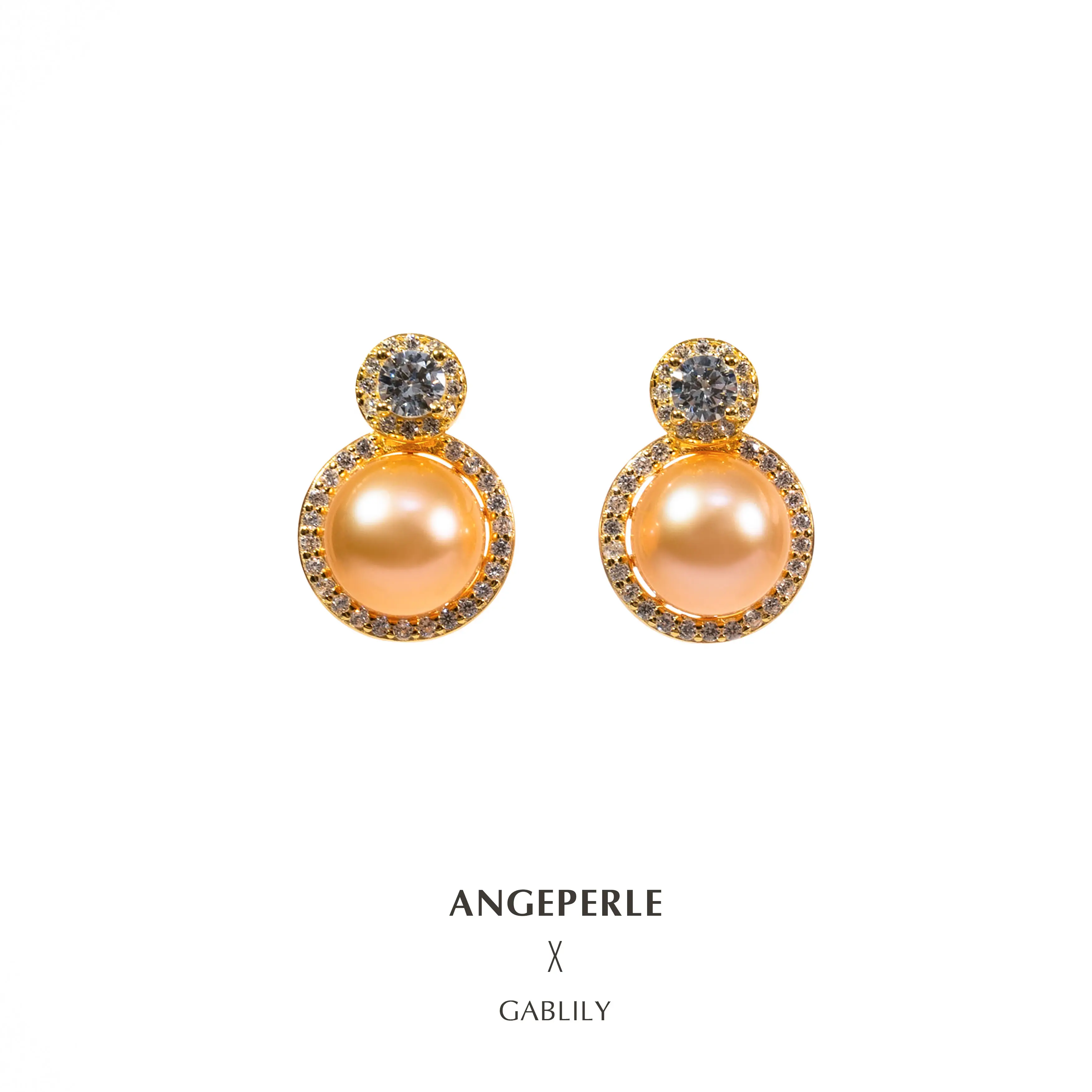 ANGEPERLE S925 Silver and Freshwater Pearl "Chinese Red" Stud Earrings 8-9mm TSJCY638