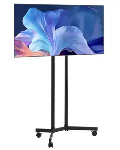 Rolling TV Stand And Mobile TV Cart For 32-65 Inch Screens, Height Adjustable Portable Monitor Stand With Quiet Wheels, Supports Up To 88 Lbs, Suitable For Living Room, Bedroom, Office, Outdoor Use, Max VESA 400x400mm