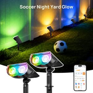 [World Cup Vibe] Linkind Smart Solar Spotlight Outdoor APP Control Color Changing IP67 Waterproof Landscape Lighting for Yard Garden Pathway Summer Vibes