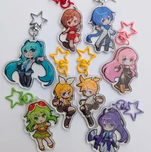 Vocaloid Chibi Glitter Epoxy Acrylic Keychain.