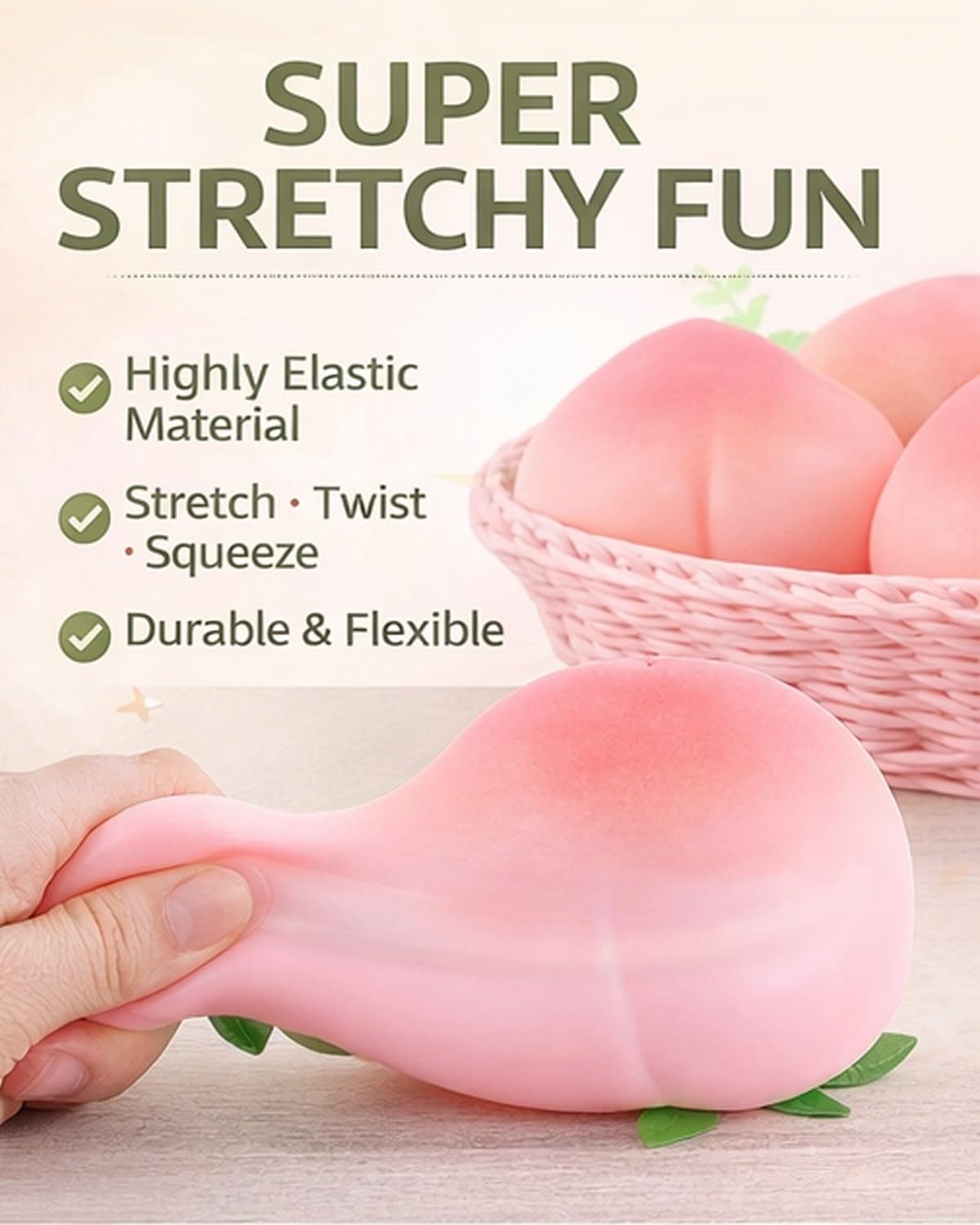 Peach Squishy Stress Relief Toy – Slow Rebound Soft Squeeze Peach for Adults, Sensory Fidget, Anxiety & Stress Relief, Fun Desk & Home Relaxation Gift carrot balloon wax slime dumpling salted butter