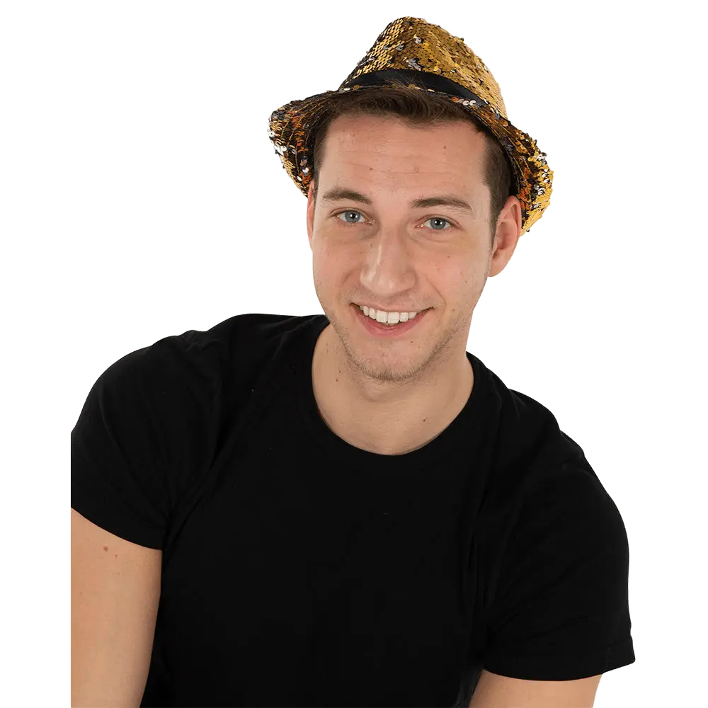 Sequin Fedora Hat for Adults & Kids – Sparkly Party Hat, Disco Dance Hat - Costume Fedora for Halloween, Stage Performances, Photo Booth , Theme Party & Dress Up – One Size Fits Most