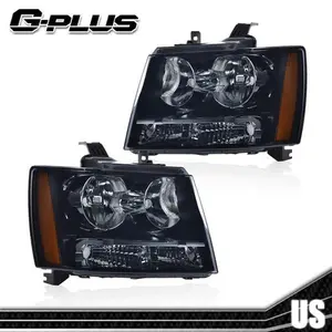 Smoke/Amber Headlights LH RH Fit For 07-13 Chevy Avalanche 07-14 Tahoe Suburban