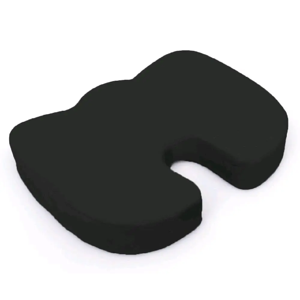 Deluxe Comfort Coccyx Orthopedic Memory Foam – Sciatica Relief – Tailbone Support – Great for Car or Office – Seat Cushion, Black