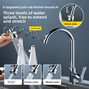 2PCS Rotatable Faucet Aerator Extension - Swivel Sink Tap Sprayer with 3-Mode Splash,Kitchen & Bathroom Use