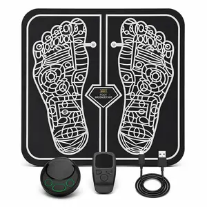 Portable Foot Massager Mat Electric Pad w Remote 8 Modes 19 Levels