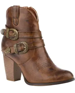 Women's Maybelle Belted Short Western Boot Round Toe - 09-021-1557-2055 Br