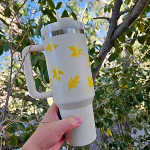 Autumn Leaves Stanley Cup Stickers | Fall Foliage Decal, Stanley Accessories, Tumbler Sticker, Vinyl Car Decal, Water Bottle Sticker, Fall Decals |