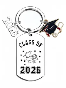 Unique Graduation Keychain 2026, Stainless Steel Keychain, Keychain Kawaii, Fun Gift for Teachers, Cute Cartoon Character Design, Perfect Graduation Present
