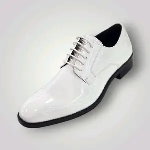 Men White patent Dress shoe
