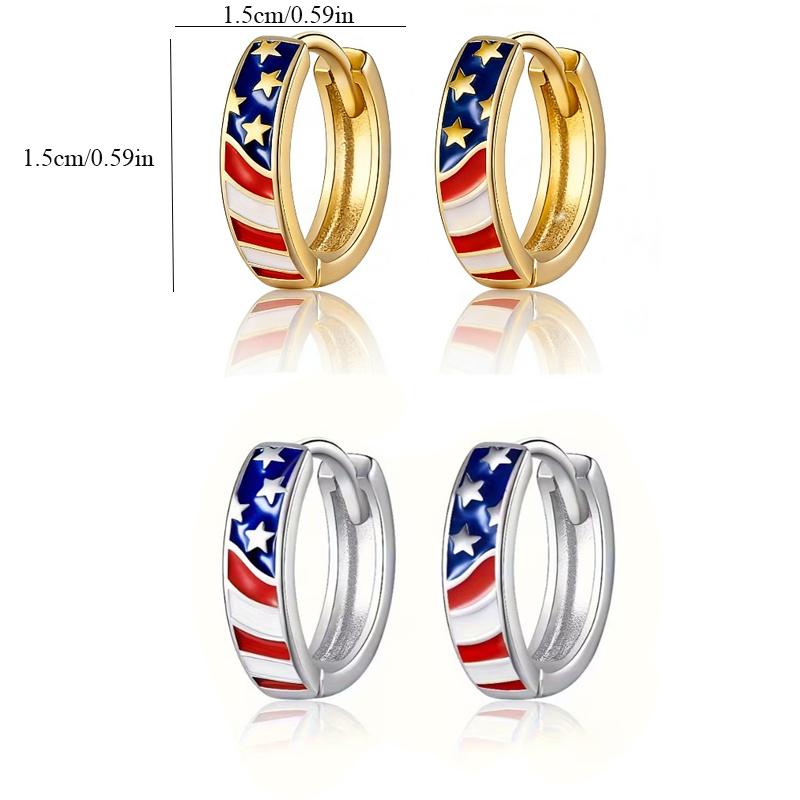 1/2-Pair (Half-Pair) Round Earrings Suitable for. Day, Easter, Valentine', Mother' Day & 4th of - Unisex Classic Buckle Clip- Ear Accessories, Year-Round Wear for Parties, Daily Outfits, Gift for Women & Men