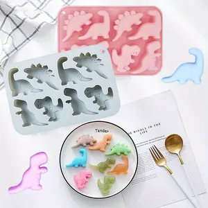 2 Pack Silicone Dinosaur Mold, Multi-Purpose Jello Molds, Dinosaur Silicone Mold for Chocolate, Dinosaur Baking & Crafting Tool for Cake, Candy, Jello, Ice Cubes