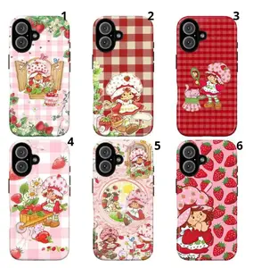 Adorable Strawberry Short.cake Phone Case Trendy Cartoon Phone Case Compatible for iPhone 17 Promax 16 15 14 13 12 11 and for Samsung S21-S25 Perfect Gift for Her/Him Cute Phone Cases