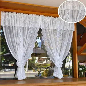 Boho Style Lace Curtain, Solid Color Window Curtain, Home Decor for Living Room Bedroom, Window Drapes for Home Decor