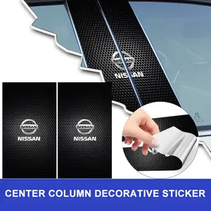 Car Emblem Center Pillar Sticker Auto Door Decorative Stickers For Nissan Tiida Sylphy Teana X Trail T30 T32 Almera Qashqai J10