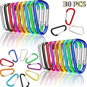 30 Pieces Carabiner Clips Set,Aluminum Locking Spring Hook Keychain,D Shape Heavy Duty Buckle Pack Carabiners Clip,Lock Snap Hooks Backpack Clip,Halloween Christmas Party Gifts,Hand Tools Kits