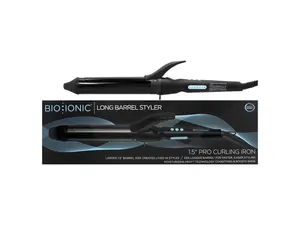 Bio Ionic Long Barrel Styler 1.5 Inch Curling Iron, Black by for Women