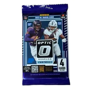 PANINI 2025 Optic Football Hobby Pack - Downtown Chase Sports Trading Cards Box, 4 Cards, Parallel Sets, Sports Cards Box