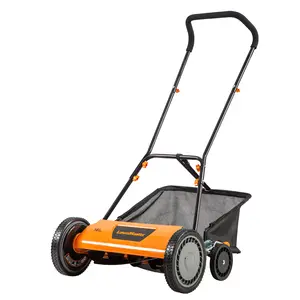 LawnMaster Portable Push Reel Lawn Mower - 18-in Grass Cutter, 5 Durable Steel Blades, 9 Adjustable Cutting Positions, Motorless Design, No Gas/Batteries, Easy Navigation, Scissor Cut Function