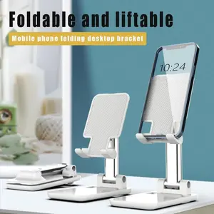 Adjustable Angle Height Phone Stand, Silicone Pad, Foldable Desktop Holder, Compatible with All Phone Models, Not Elevating