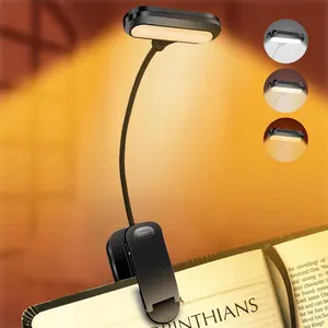 X-RDL01  Rechargeable Book Light, Reading Lights for Books in Bed with 3 Color Temperatures & Stepless Dimming Brightness, 360°rotatable clip-on reading light with magnetic suction, suitable for Book Lovers