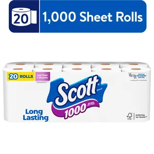1000 Toilet Paper, 24 Rolls, 1,000 Sheets per Roll
