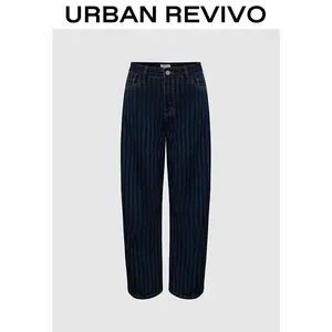 URBAN REVIVO Women's Denim Carrot-shaped Trousers: UID850017 springtok