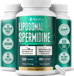 35mg Spermidine Supplement from Chlorella with Thiamin, Zinc, Biotin, & Vitamin C | 120 Capsules | Gluten-Free | 60-Day Supply