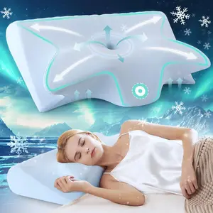 Memory Foam Neck Pillow, Soft Comfortable Neck Support Pillow, Ergonomic Design Neck Support Pillow for Side Sleepers, Travel & Home Use Neck Rest Pillow,  Mother's Day Gifts