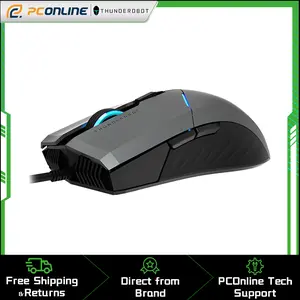 Thunderobot MG701 Wired Gaming Mouse, Ultimate Gaming-Grade Chip, 4200 DPI Optical Sensor, Ergonomic Design with Anti-Slip Side Grips, Black