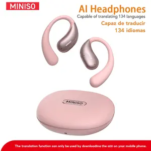MINISO Wireless Earphone, Open-ear Design Earbuds with Charging Case, HiFi Sound Touch Control Earphone, Long Play Time Headphones for Working Music