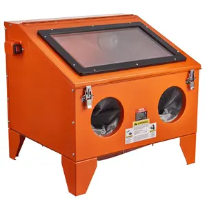 Spring new arrivals 40 Gallon Sandblasting Cabinet, 40-120PSI Portable Benchtop Sand Blasting Cabinet, Heavy Duty Steel Sand Blaster with Blasting Gun & 4 Ceramic Nozzles for Paint, Stain, Rust Removal