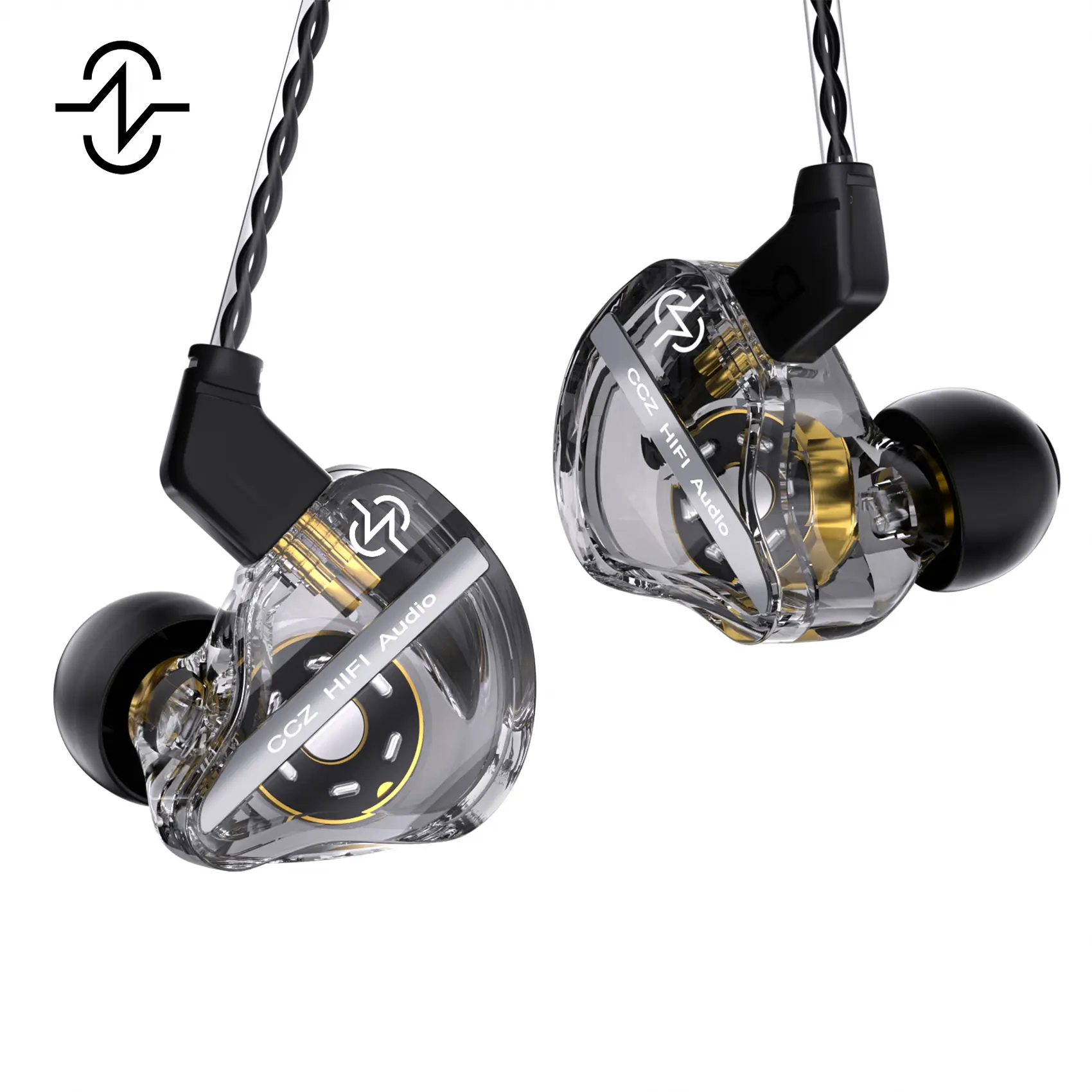 CCZ DC01 PRO Wired In-Ear Headphones (Earbuds) with 1DD Driver, HiFi Audio, Powerful Bass, Silicone Comfortable Earfins, Passive Noise Isolation, 3.5mm-Type-C Plugs for Cellphones, Android Devices, Game Consoles