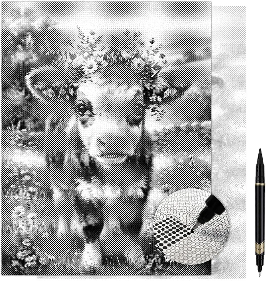 Sweet Pea Baby Cow Calf Dot Painting Kit for Adults — 13×17 Canvas with Dual-Tip Marker