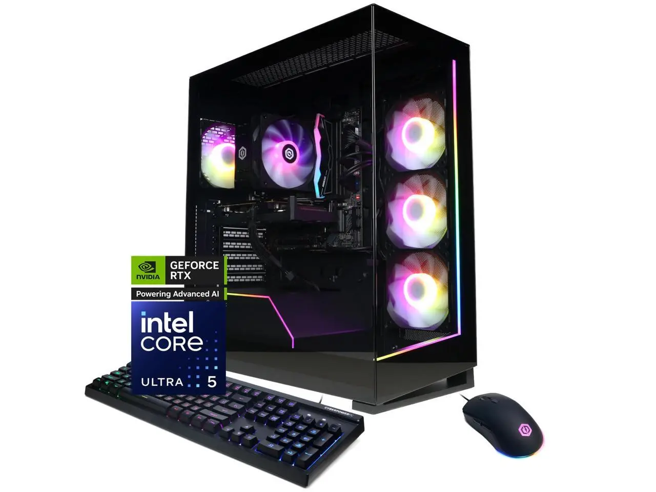CyberPowerPC Gamer Xtreme GXL70590 - Intel Core Ultra 5 225F 3.3GHz CPU, 16GB DDR5, NVIDIA GeForce RTX 5060 Ti 8GB, 2TB PCIe 4.0 NVMe SSD & Win 11 Home