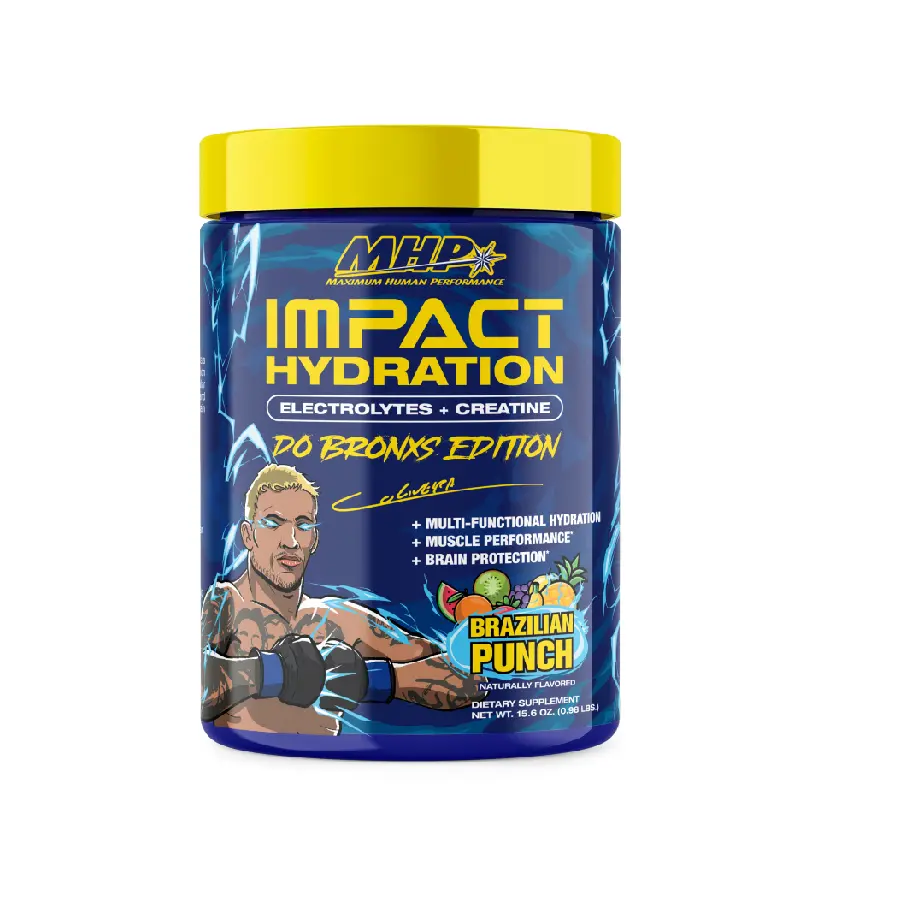 MHP Impact Hydration "Do Bronx Edition" - Hydration Sports Drink Mix with Creatine & Electrolytes Brazilian Punch Flavor 16.8 oz