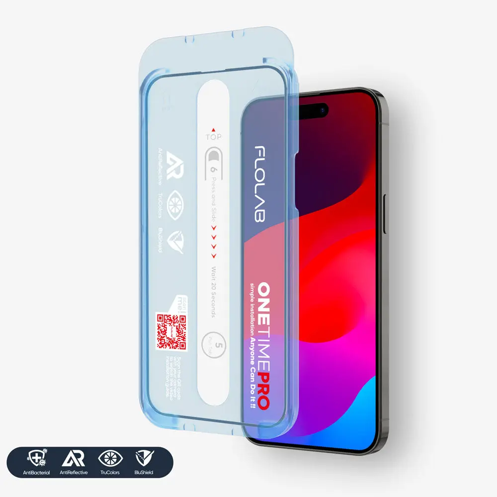 NanoArmour ONETIME PRO Blue Light + Anti Reflective Infinity Edge – iPhone 15 / 14 / 13 Series