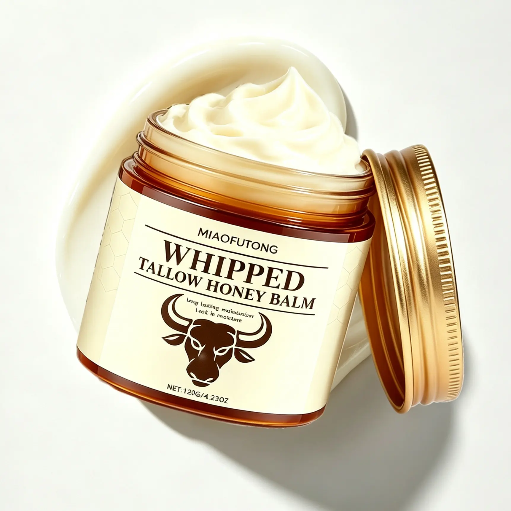 Whipped Grass-Fed Beef Tallow Honey Balm ,Moisturizing Cream for Soft, Smooth Skin - Handmade All-Natural Moisturizer ，hydrating, comfort, moisture boost cream, luminous firming cream, body care, hydrating dry skin