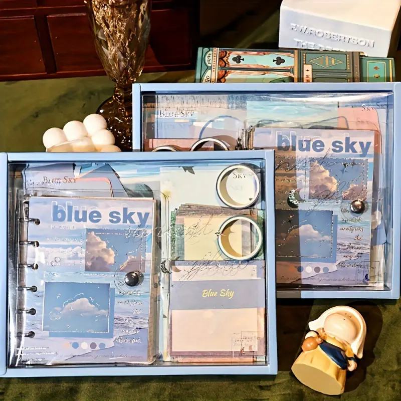 154pcs Good-looking Landscape Series Scrapbook Set, Decorative Supplies Student Journal Book, Students' Supplies Scrapbook Set Gift Box