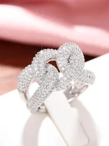 Elegant Fashion Rings, Artificial Zircon Decorated Ring, Sparkly Cubic Zirconia Ring, Fashion Accessories for Women, Trendy All-match & Exquisite Jewelry for Birthday Gift, Artificial Gemstone Ring