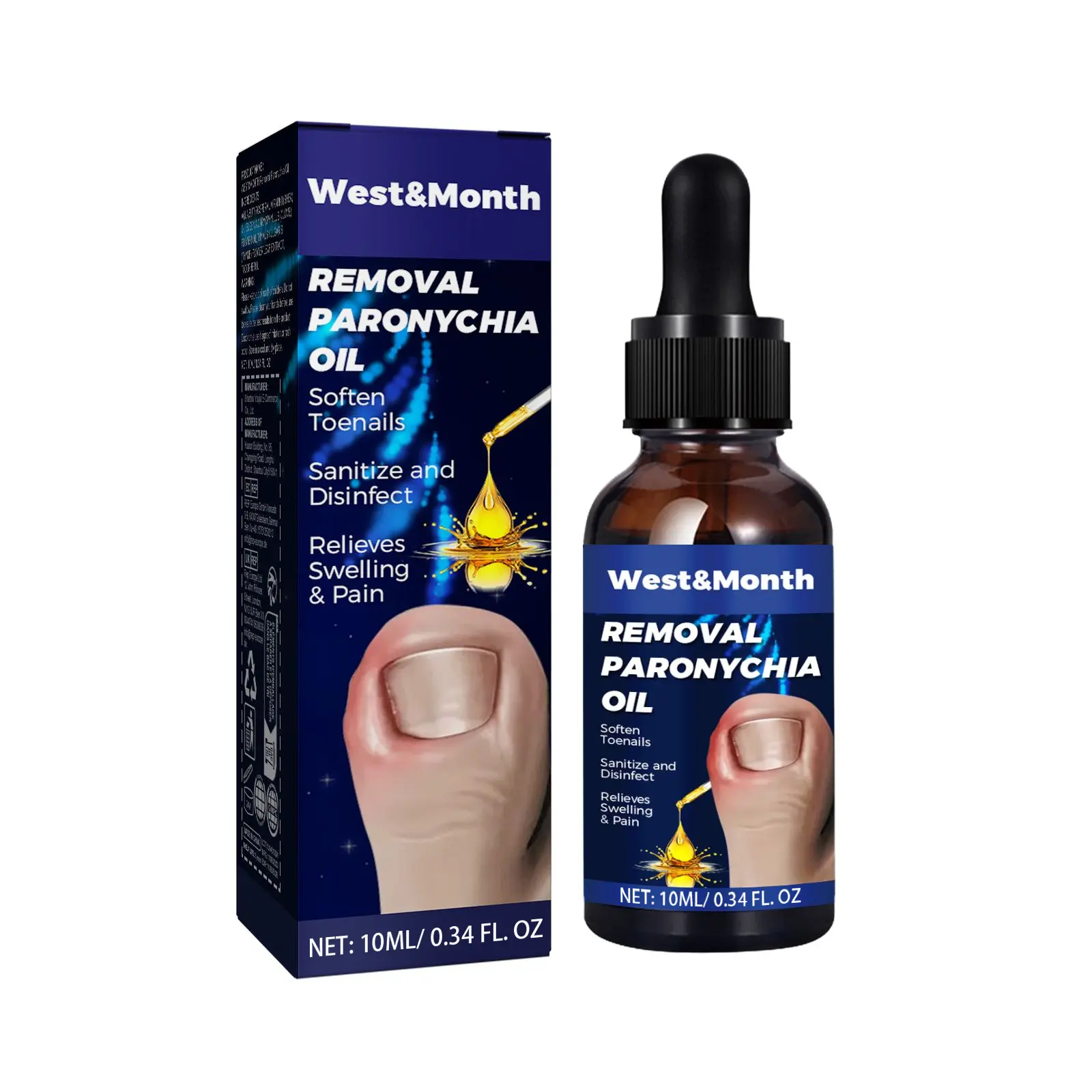 West&Month Nail Care Oil for Hands & Feet — Moisturizing nail oil for ingrown nails/thick toenails; ideal for daily nail care