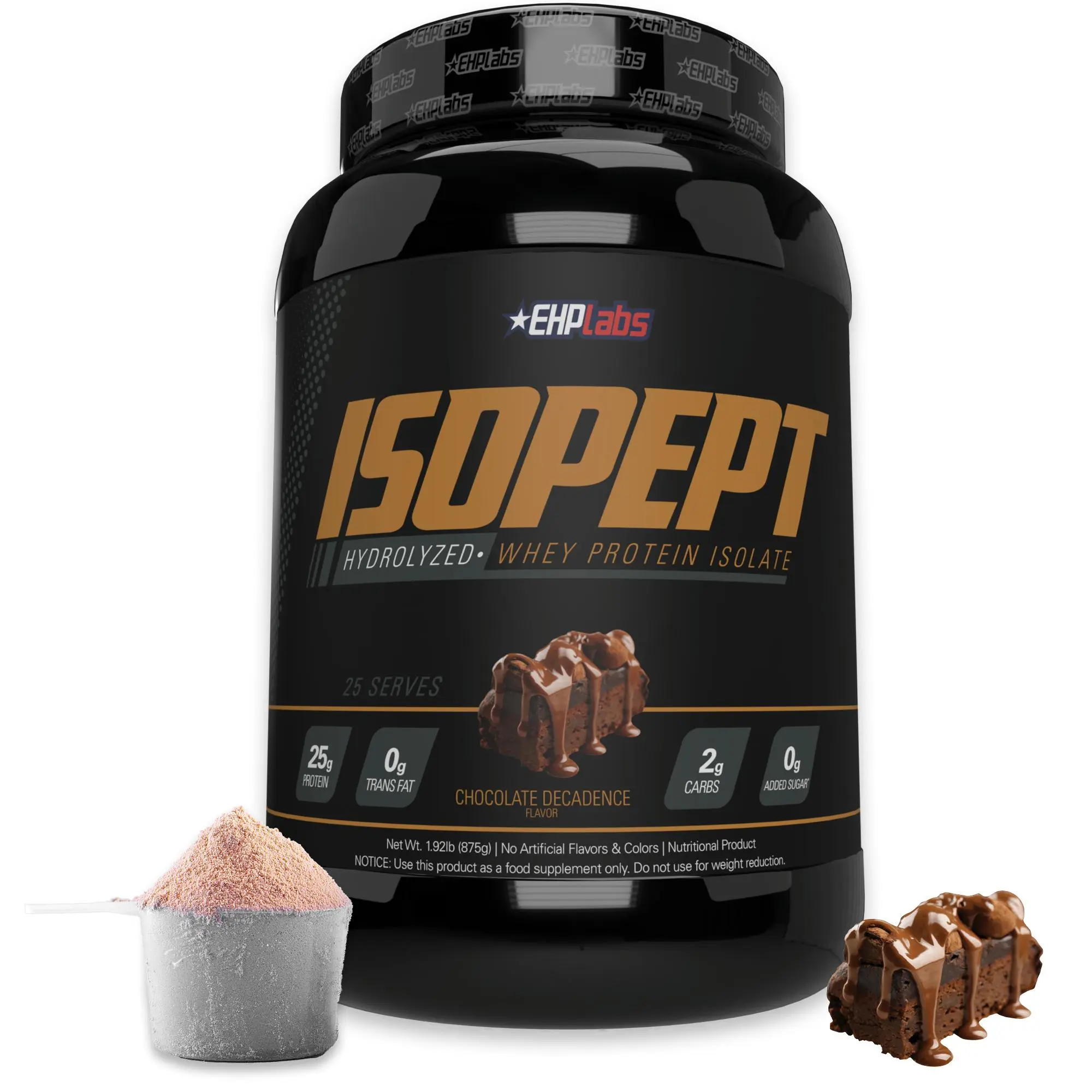EHPlabs ISOPEPT Hydrolyzed Whey Isolate | 25g Fast-Digesting Protein | Post-Workout Recovery Formula | Gluten-Free & Low-Lactose | Lean Muscle Support