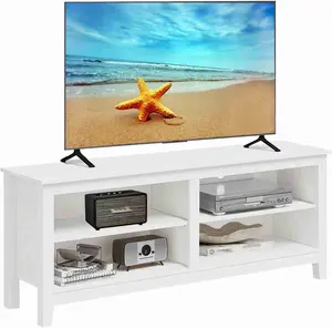 TV Stand, Entertainment Center Television StandsCabinet with 4 Open Shelves TV Media Console Tablefor TVs up to 50 Inches for Living Room Bedroom