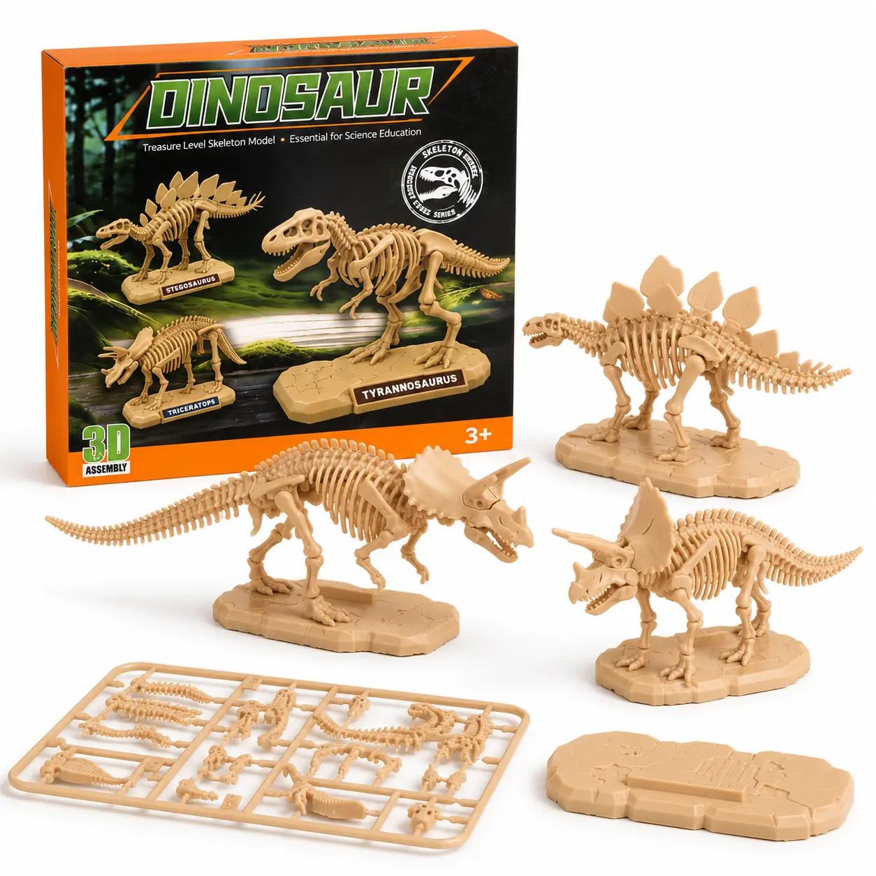 DIY Dinosaur Skeleton Kit for Kids - Buildable Fossil Model Toy Set with Easy Assembly, Educational Craft, Display Stand, Dinosaur SkeletonHalloween Christmas Gift for Kids Decor, Fun Gift for Boys and GirlsHalloween Christmas Gift for Kids