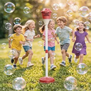 Kids Automatic Bubble Machine Blower with Lights Rechargeable Outdoor Spring Summer Toys Easter Children's Day Gift #GLOBAL PICKS