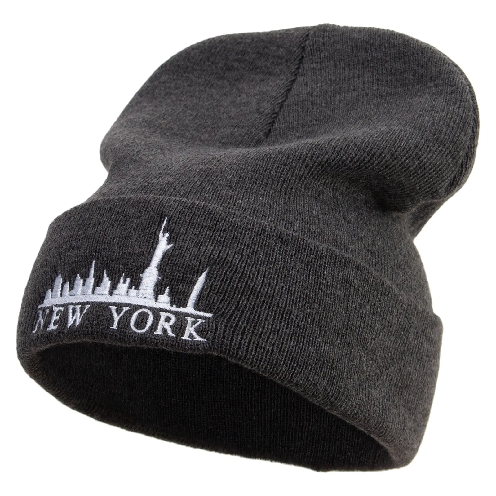 New York Skyline Embroidered Big Size Acrylic Long Beanie