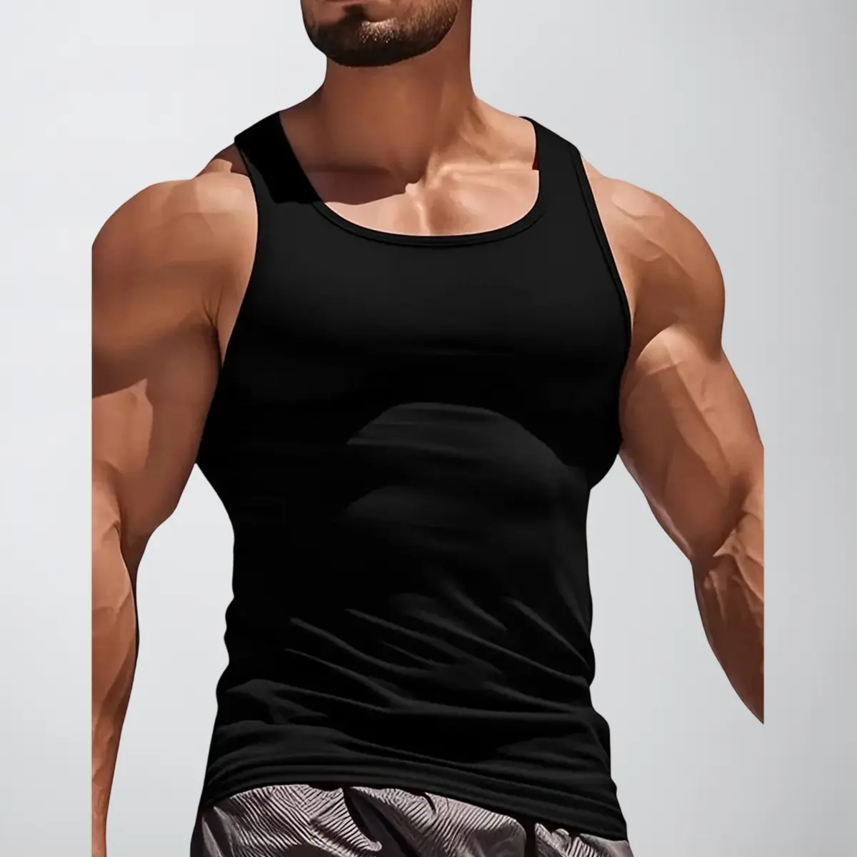 Men’s Quick-Dry Stretchy Athletic Tank - Breathable Fitness Vest Top for Fitness Training, Outdoor Running