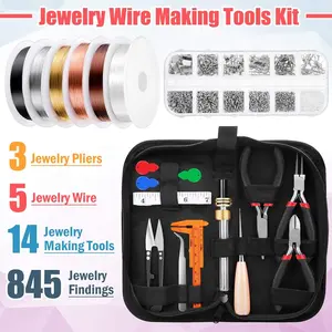 27 Piece Jewelry Tool Set:Wire Wrapping For Jewelry Making,Repair and Beading Supplies Kit with Craft Ring Wire,Tools,Pliers and Jewelry Findings,Hand Tools Kits